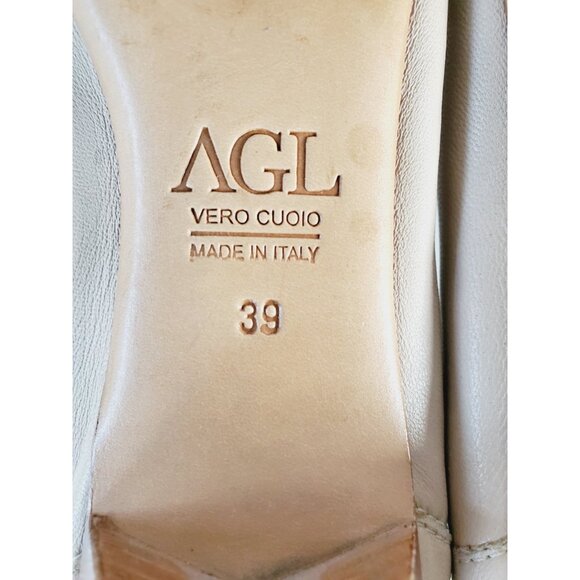 AGL Attilio Giusti Leombruni Womens Cap Toe Ballet Flat Tan Leather Size 39 US 9 - Picture 10 of 13